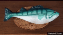 まな板の上の魚が上体を起こすGIF画像