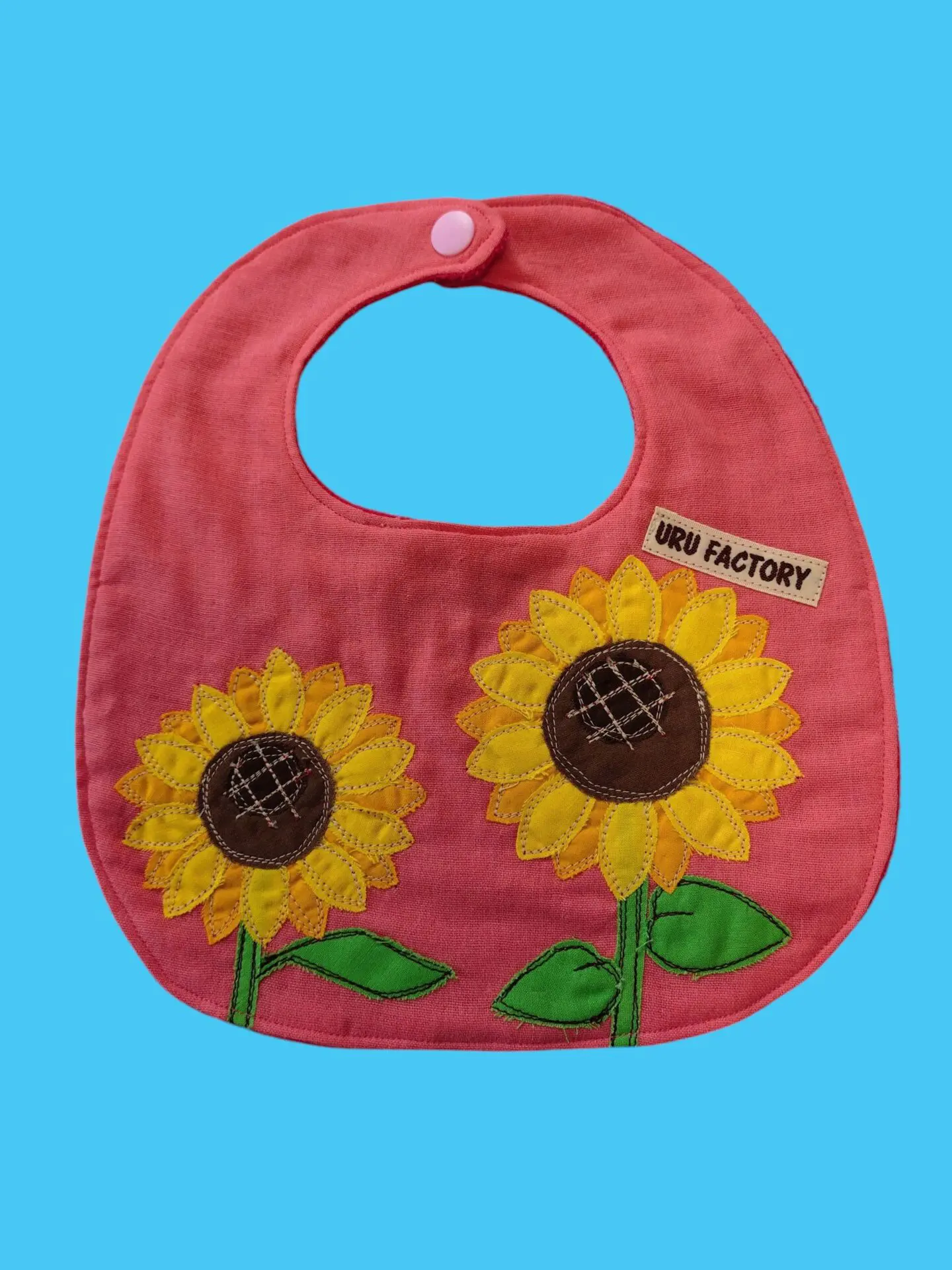 お揃いセット(ベビースタイ) ひまわりとカブトムシ 【ベビースタイ2枚