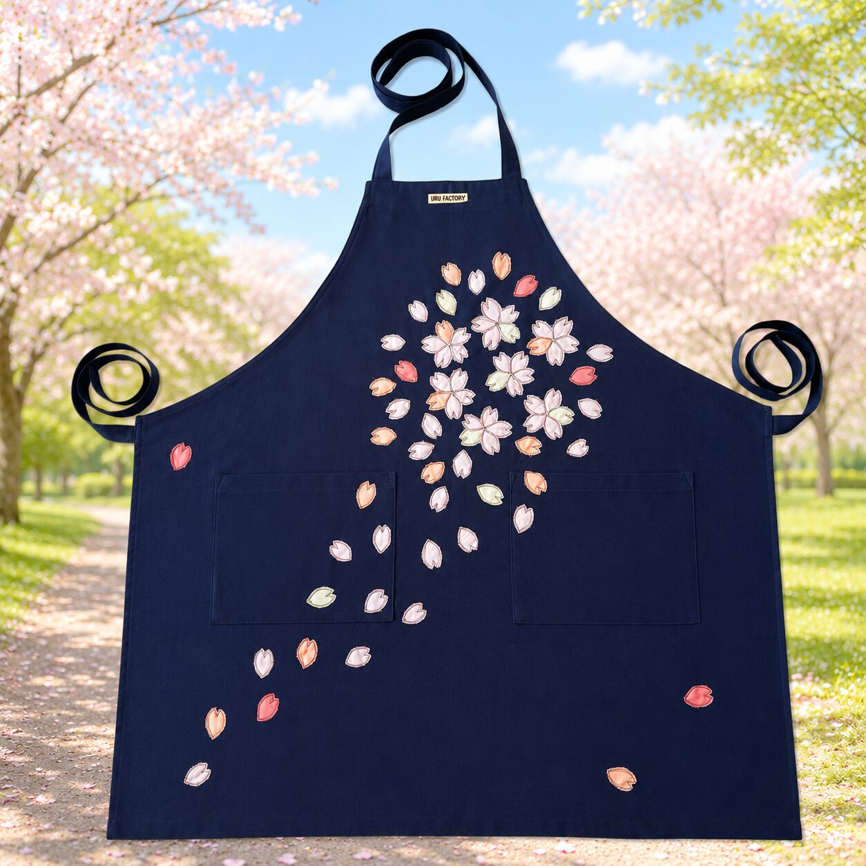 桜-SAKURA のアップリケエプロン